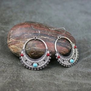 SILVER BOHEMIAN DANGLE EARRINGS